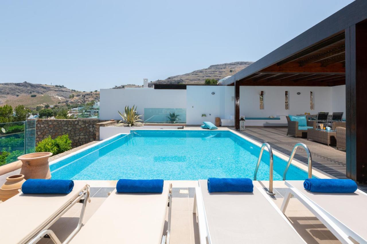 Villa Milena With Private Pool, Vlicha Beach Lindos Exterior photo